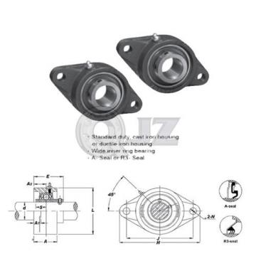 2x 1 in 2-Bolts Flange Units Cast Iron UCFL205-16 Mounted Bearing UC205-16+FL205