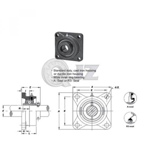 1.75 in Square Flange Units Cast Iron HCFS209-28 Mounted Bearing HC209-28+FS209 #4 image